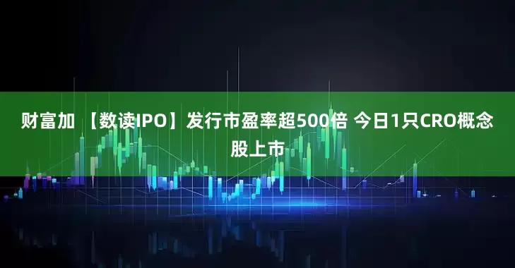 财富加 【数读IPO】发行市盈率超500倍 今日1只CRO概念股上市